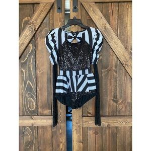 Black striped dance costume | weissman | small adult